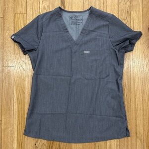 Figs Charcoal V-Neck Tee